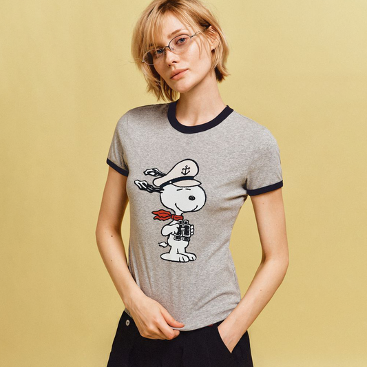 2色展開 着瘦せ プリント Tシャツ C-50042