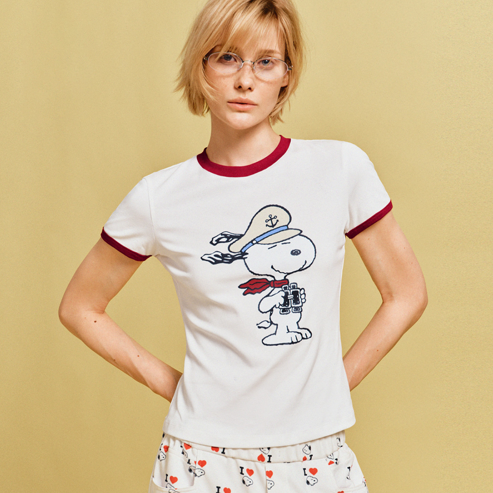 2色展開 着瘦せ プリント Tシャツ C-50042