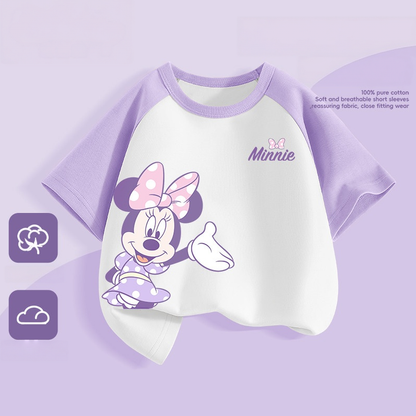 肌触りよい 切り替え プリント Tシャツ n-379