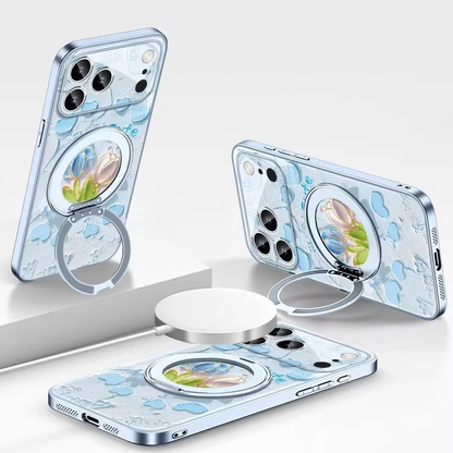 iPhone機種に対応 リングスタンド付き 360°回転 スマホケース C-80134