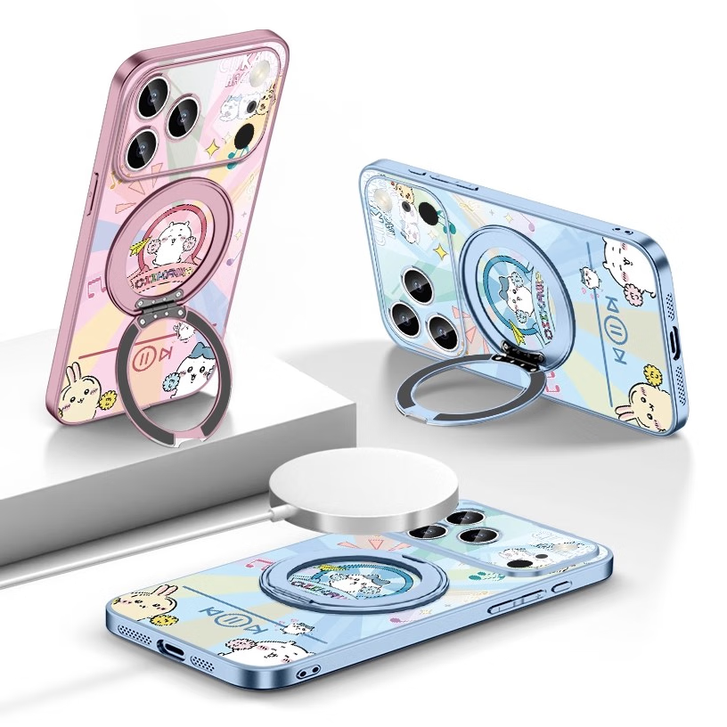 iPhone機種に対応 リングスタンド付き 耐衝撃 スマホケース C-80137