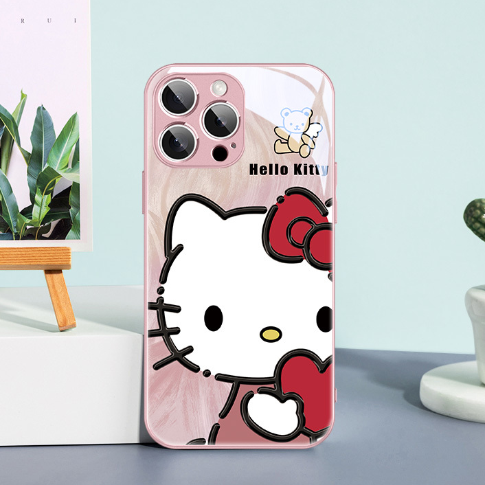 iPhone機種に対応 メタリックフレーム ガラス調 スマホケース C-80152
