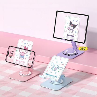 360度回転 安定設計 折りたたみ式 スマホ・タブレットスタンド C-80197