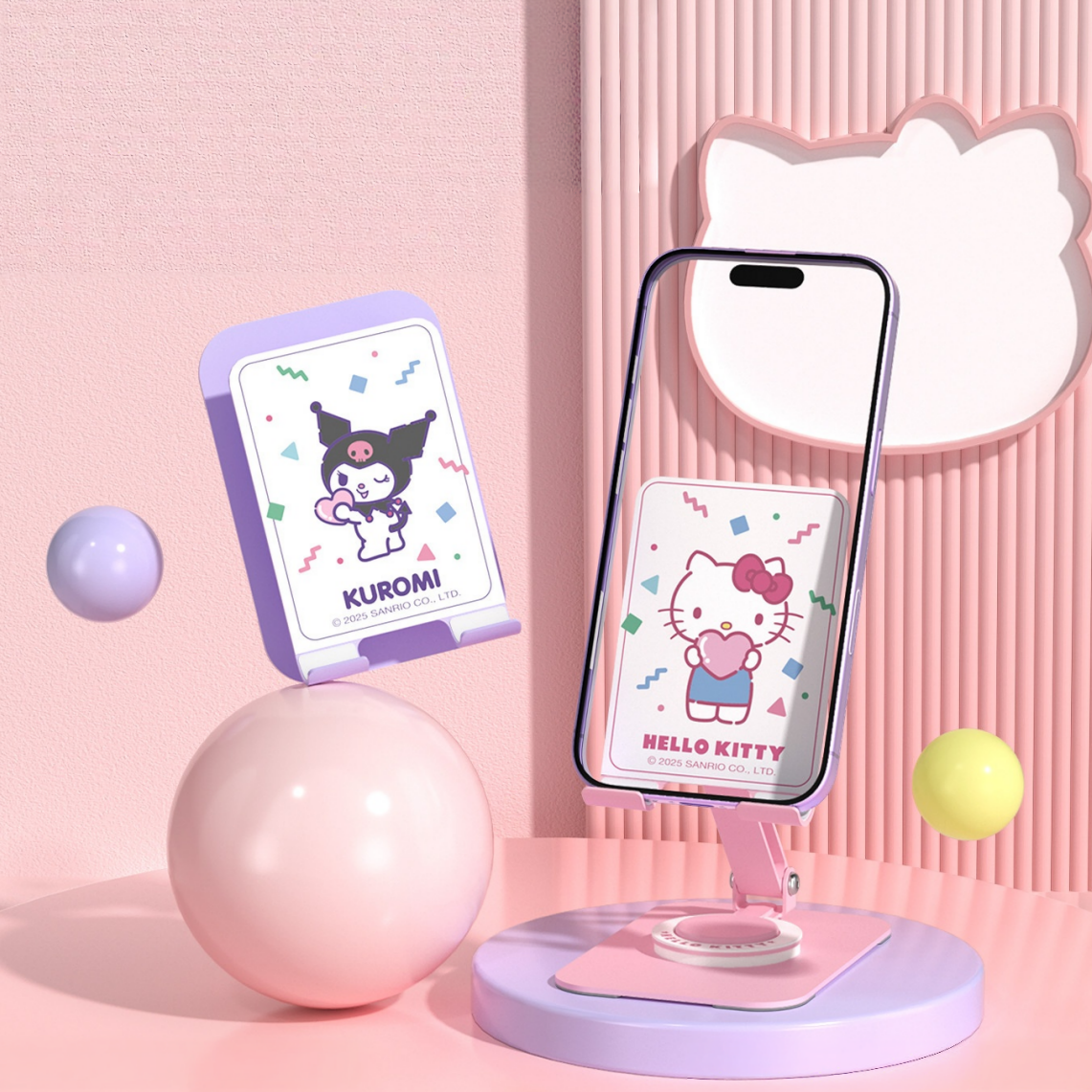 360度回転 安定設計 折りたたみ式 スマホ・タブレットスタンド C-80197