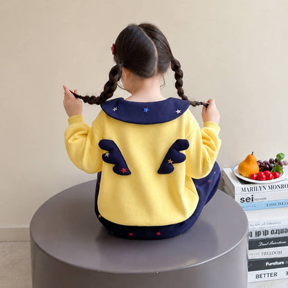 二点セット 長袖 丸襟 スウェット +ジョガーパンツ セットアップ n-445