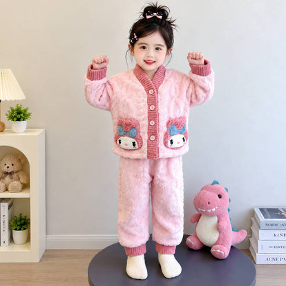二点セット ルームウェア 秋冬 ふわふわ トップス+パンツ セットアップ n-452