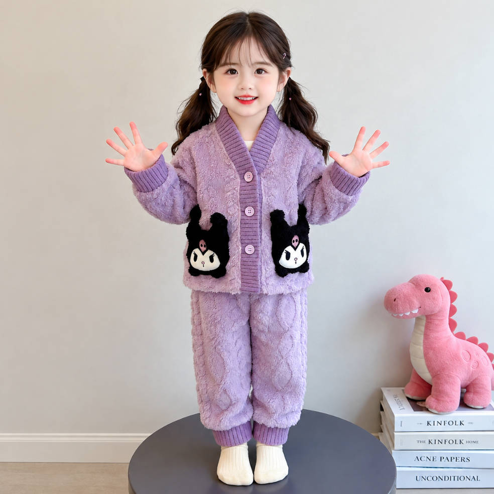 二点セット ルームウェア 秋冬 ふわふわ トップス+パンツ セットアップ n-452