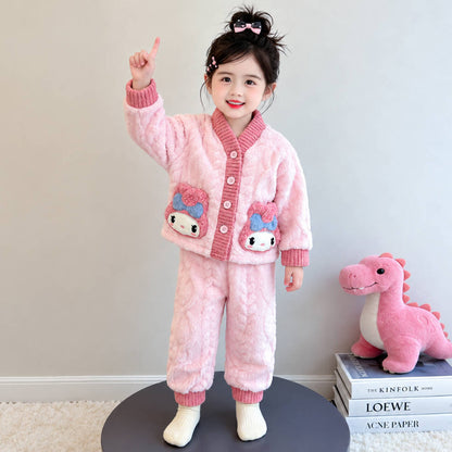 二点セット ルームウェア 秋冬 ふわふわ トップス+パンツ セットアップ n-452