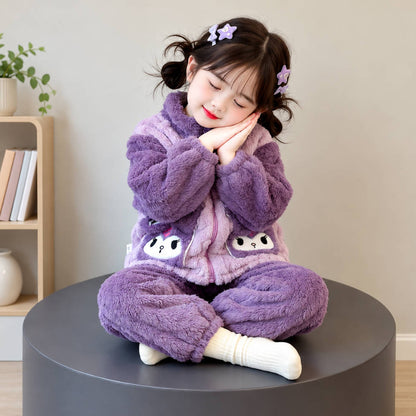 二点セット 秋冬 ふわふわ ルームウェア あったか トップス＋パンツ セットアップ n-453