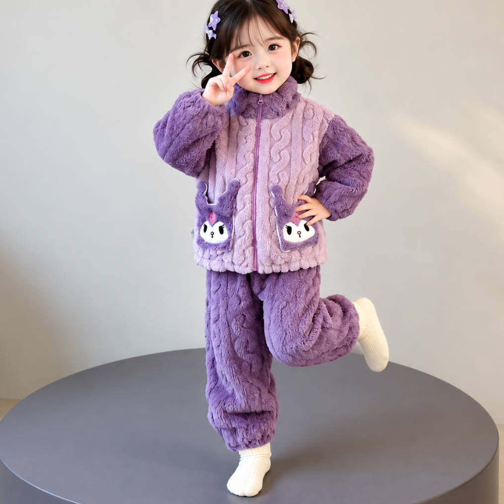 二点セット 秋冬 ふわふわ ルームウェア あったか トップス＋パンツ セットアップ n-453