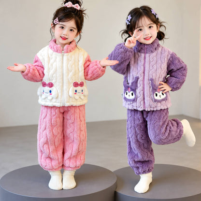 二点セット 秋冬 ふわふわ ルームウェア あったか トップス＋パンツ セットアップ n-453