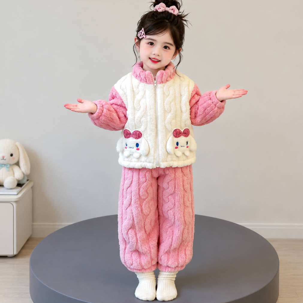 二点セット 秋冬 ふわふわ ルームウェア あったか トップス＋パンツ セットアップ n-453