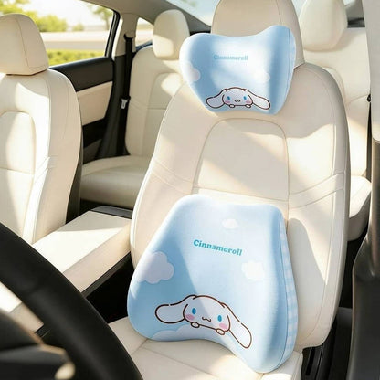 癒しアイテム もちもち やさしくフィット 車用ネックパッド＆ランバーサポート C-529