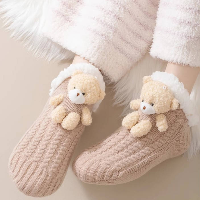 超厚手 もこもこ ボア あったか 防寒 ルームソックス C-70014