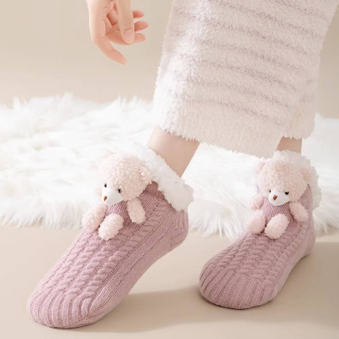 超厚手 もこもこ ボア あったか 防寒 ルームソックス C-70014