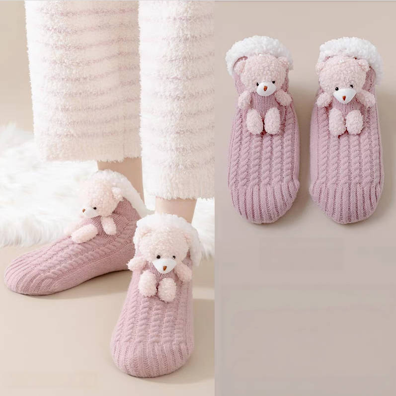 超厚手 もこもこ ボア あったか 防寒 ルームソックス C-70014