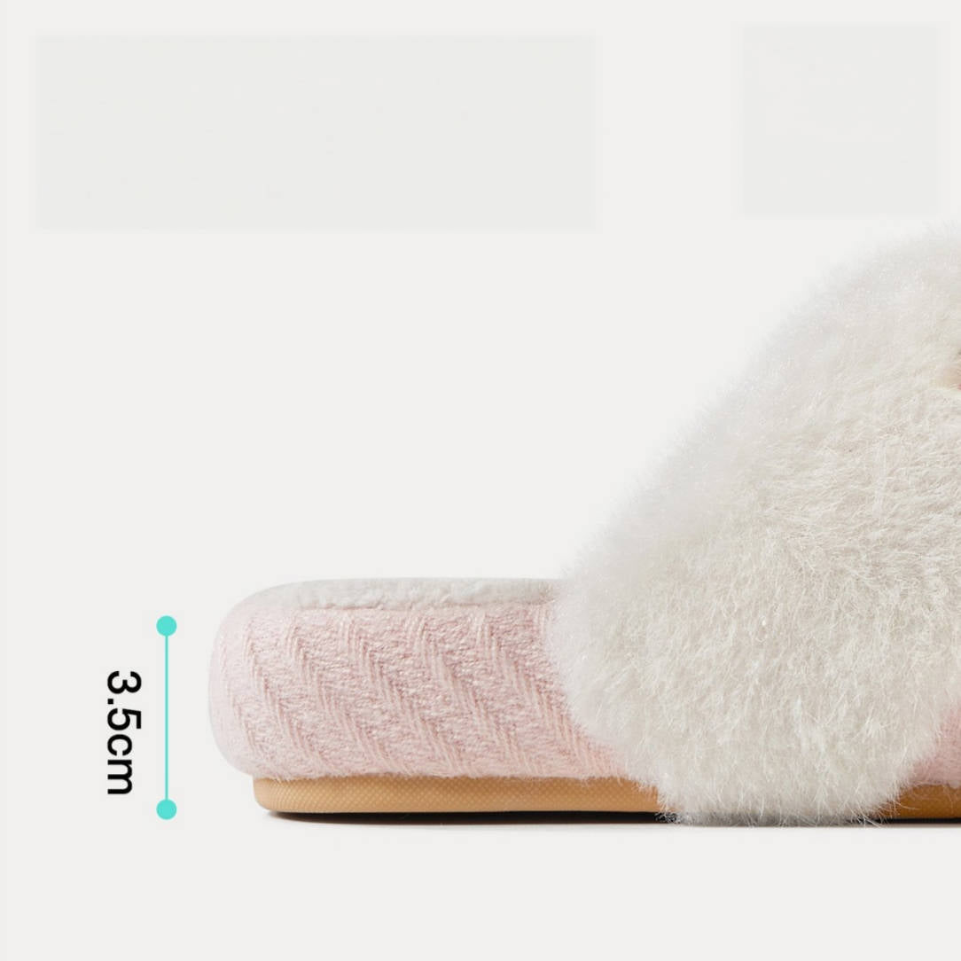 ふわもこ ボア 厚底 あったか 防滑 ルームシューズ C-545