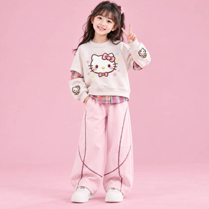 二点セット 韓国風 裏起毛 トレーナー +  パンツ セットアップ n-482