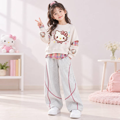 二点セット 韓国風 裏起毛 トレーナー +  パンツ セットアップ n-482