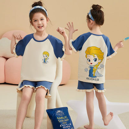 カジュアル ゆったり パジャマ トップス+ショートパンツ セットアップ n-149