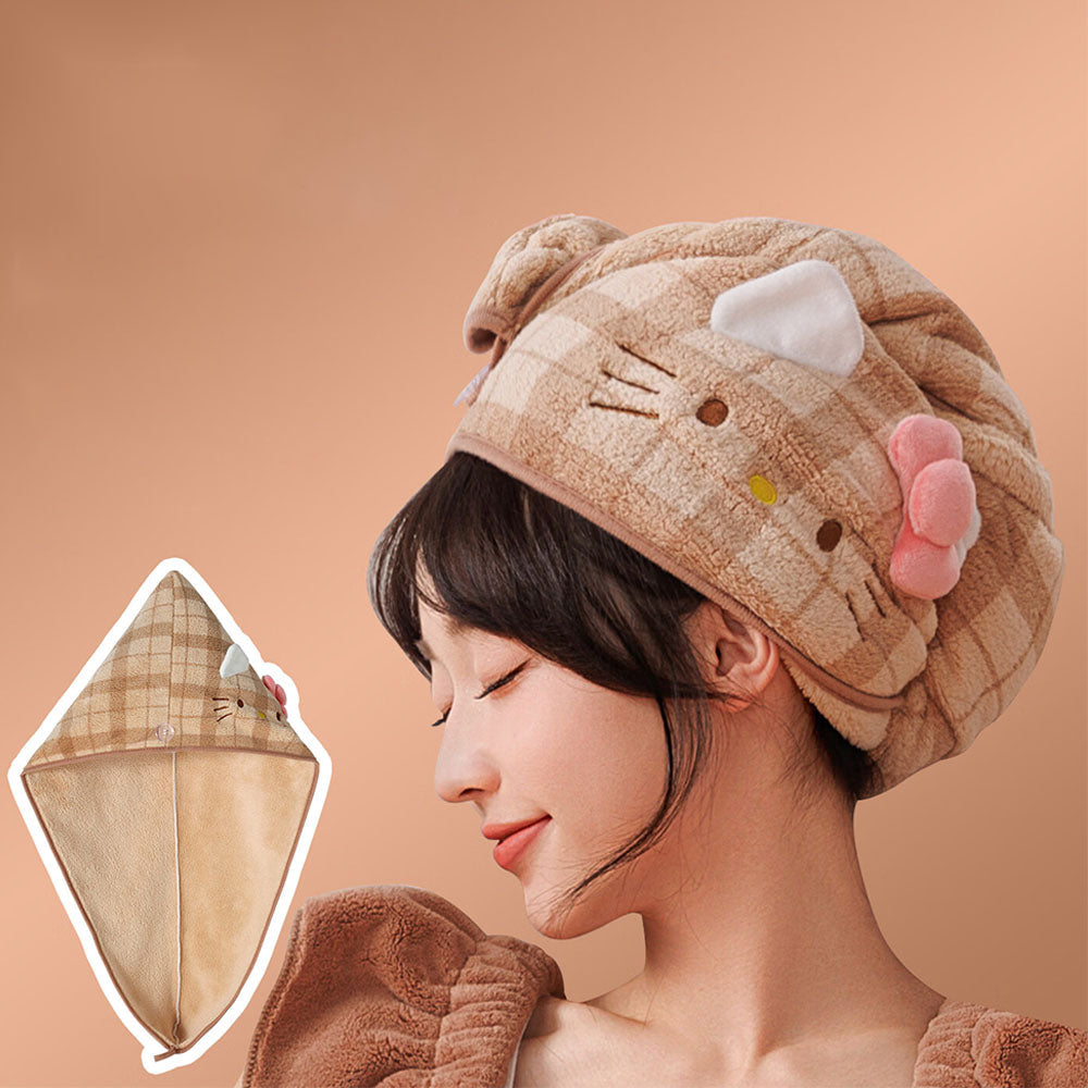 ふわふわ かわいい 吸水力抜群 ヘアキャップ C-462