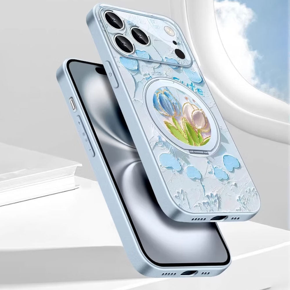 iPhone機種に対応 リングスタンド付き 360°回転 スマホケース C-80134