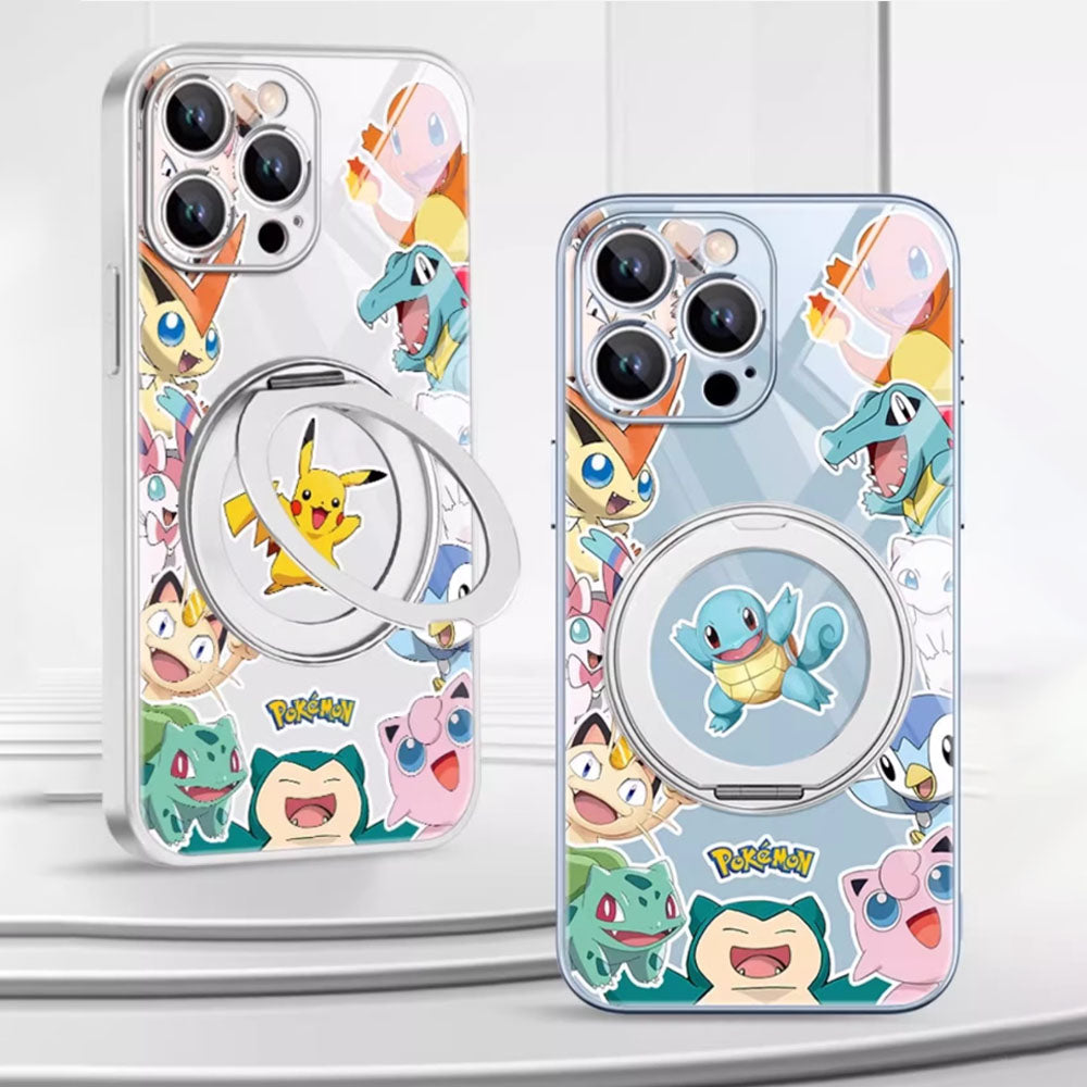 iPhone機種に対応 リングスタンド付き レンズ保護 スマホケース C-80135
