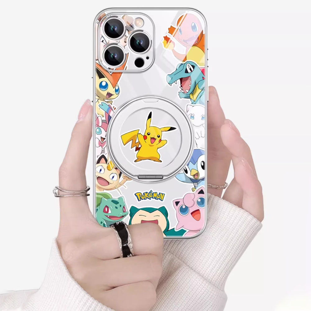 iPhone機種に対応 リングスタンド付き レンズ保護 スマホケース C-80135