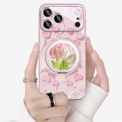 iPhone機種に対応 リングスタンド付き 360°回転 スマホケース C-80134