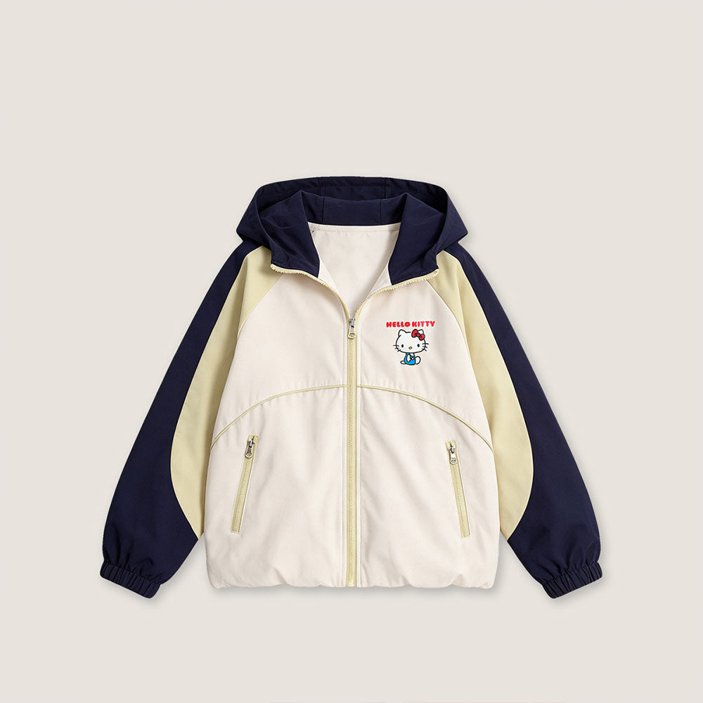 甘辛ミックス キッズ 配色 フードジャケット n-396