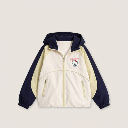甘辛ミックス キッズ 配色 フードジャケット n-396