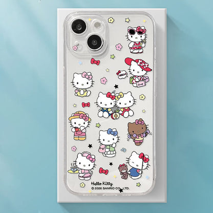 iPhone機種に対応 総柄 薄型軽量 透明 スマホケース C-80122