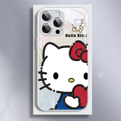 iPhone機種に対応 メタリックフレーム ガラス調 スマホケース C-80152