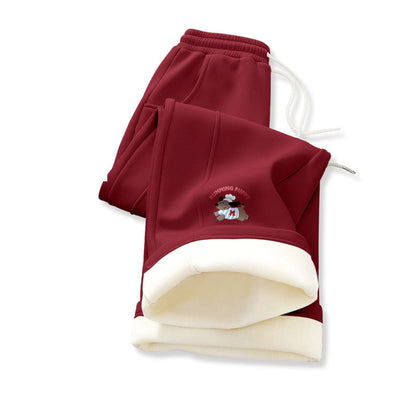 厚手あったか 防寒 ウエストゴム 裏起毛 ワイドパンツ C-70009