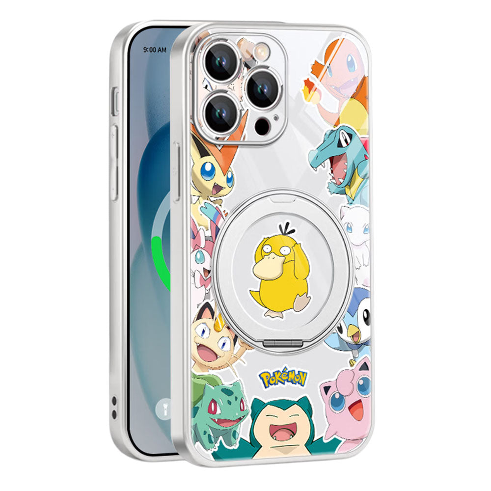 iPhone機種に対応 リングスタンド付き レンズ保護 スマホケース C-80135