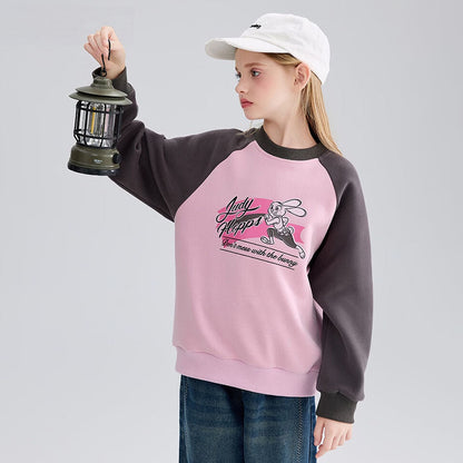 長袖 カジュアル クルーネック 配色 スウェット n-438