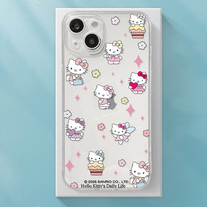 iPhone機種に対応 総柄 薄型軽量 透明 スマホケース C-80122