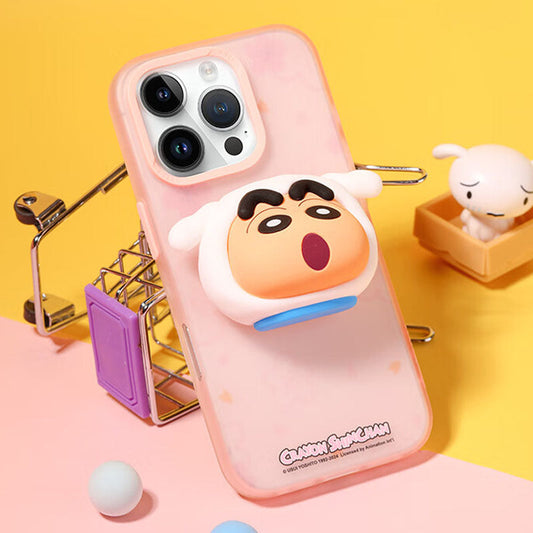 iPhone機種に対応 半透明 エアバッグスタンド スマホケース C-80118
