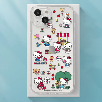 iPhone機種に対応 総柄 薄型軽量 透明 スマホケース C-80122